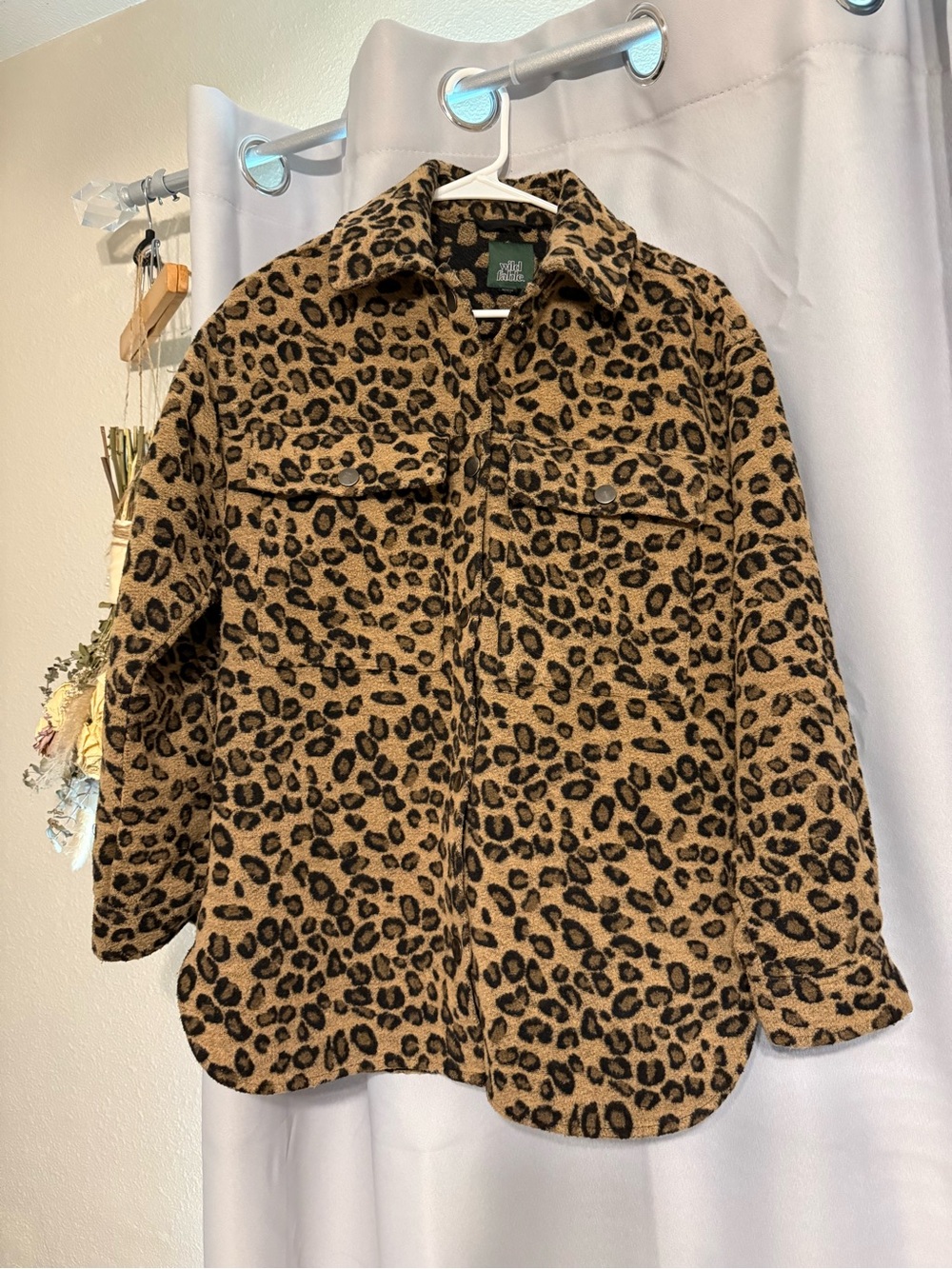 wild fable Leopard Print Oversized Shacket - Brown/Black - Picture 2 of 4